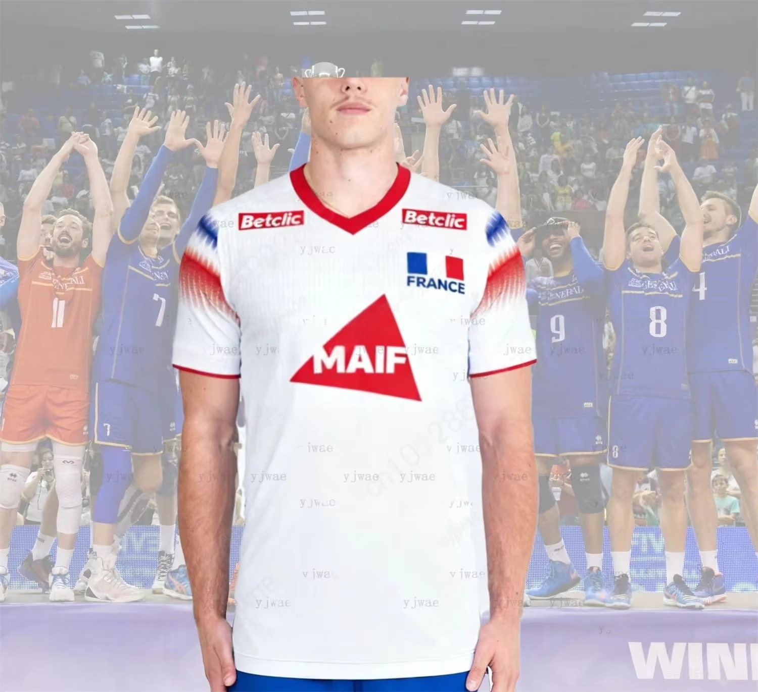 Nouveau Maillot de Volleyball 2026 – T-shirt d'Entraînement Respirant et à Séchage Rapide de l'Équipe Nationale de France – Vêtements de Sport pour Adultes