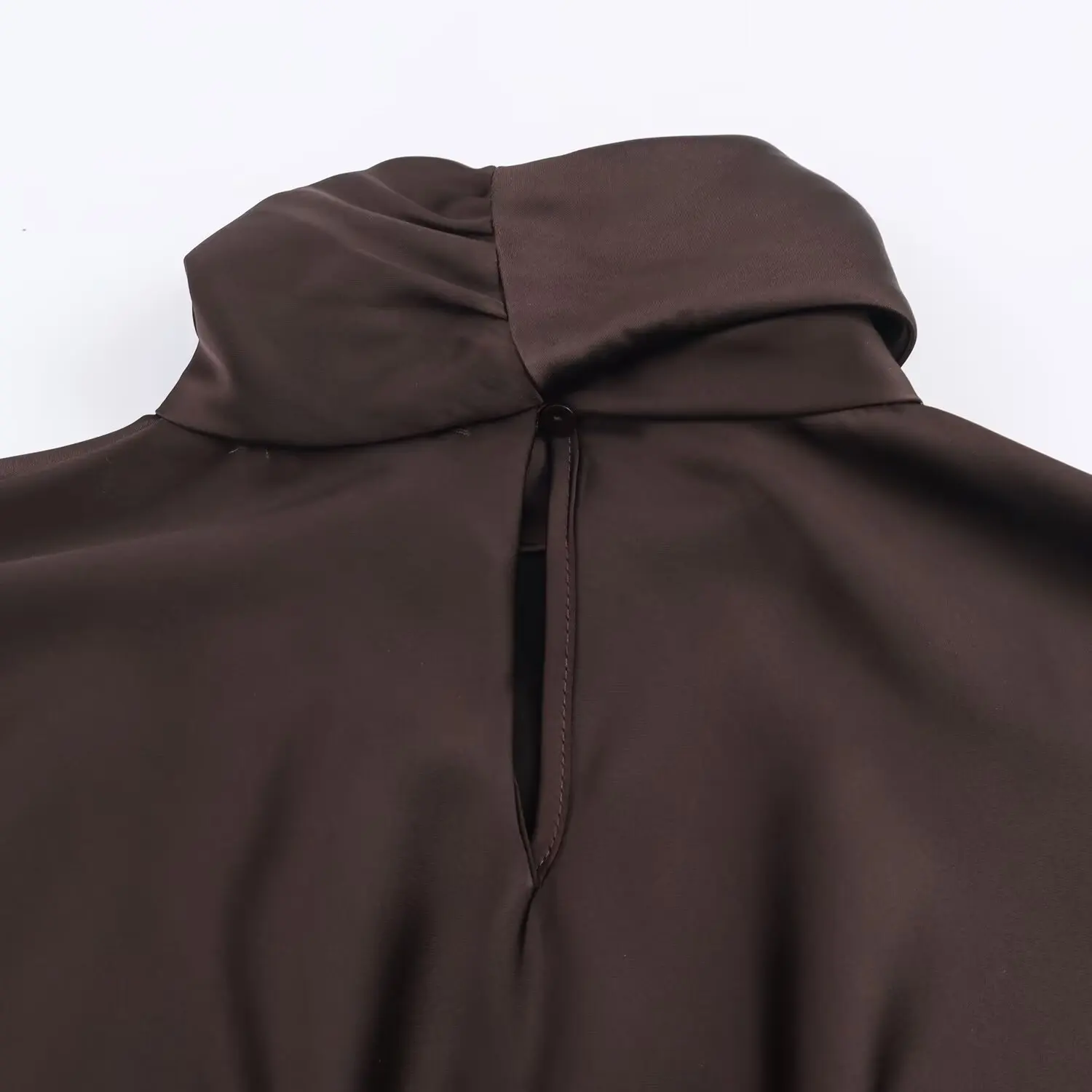 BSAY Satin Texture écharpe décoration robe courte femmes mode automne hiver nouvelles manches longues France femme robes de soirée