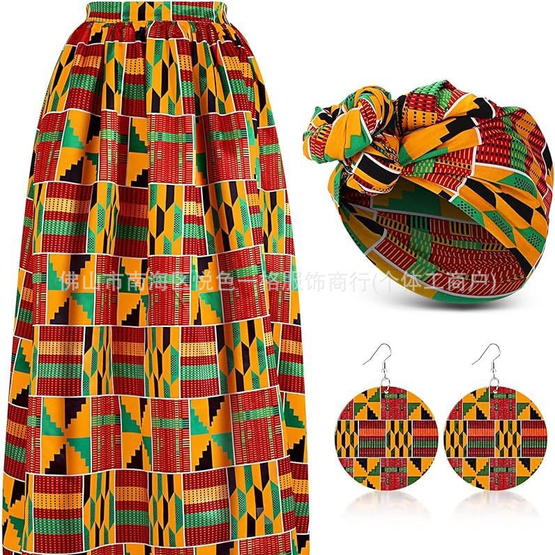Robes africaines femmes jupe à franges Kente