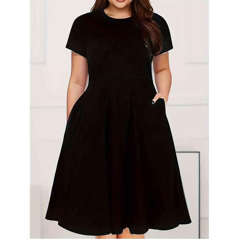 Robe décontractée pour femmes, nouvelle collection été européenne et américaine, couleur unie, tendance