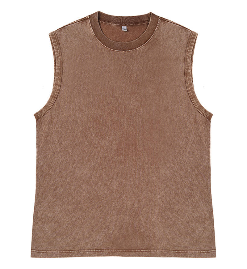 Débardeur en coton délavé pour hommes, t-shirt d'entraînement sans manches, pour course à pied, plage, ample, nouvelle collection été 2025