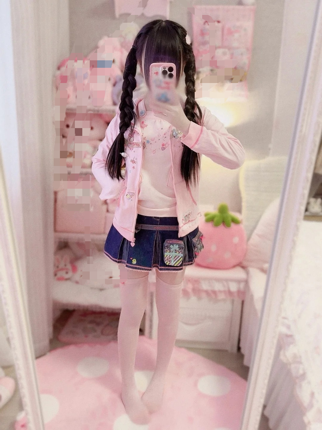 Sweat à capuche japonais Kawaii pour femmes, décontracté, rose, imprimé de dessin animé, manches longues, sous-culture, Harajuku, vêtements doux pour femmes