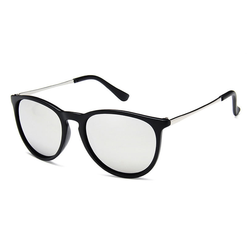 Lunettes de soleil Vintage à monture métallique populaire pour femmes et hommes, rondes, lunettes pour hommes et femmes, Film réfléchissant ﻿