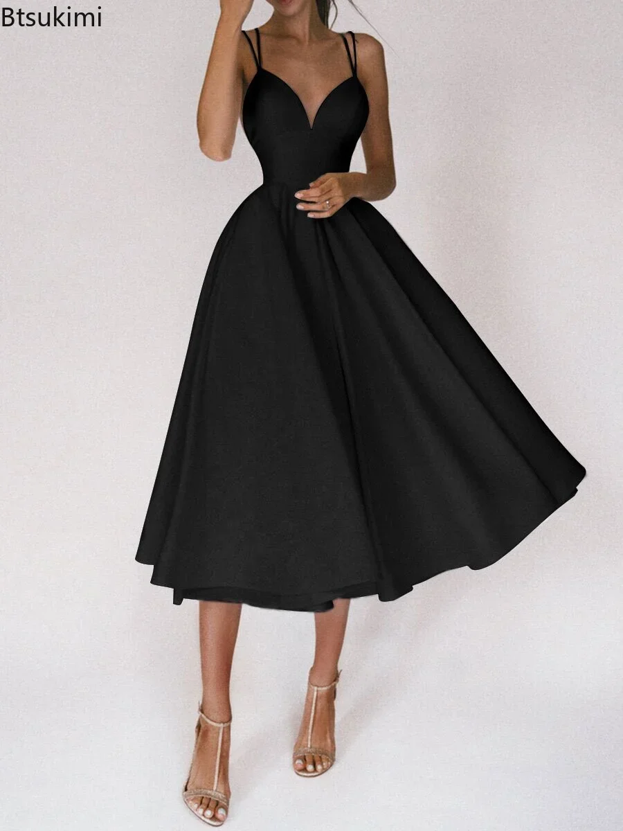 Nouveau 2026 Élégant Invité De Mariage Longues Robes De Soirée pour Les Femmes D'été Sexy Slip Dos Nu Robe De Bal Midi Robes Tenue Décontractée Robe