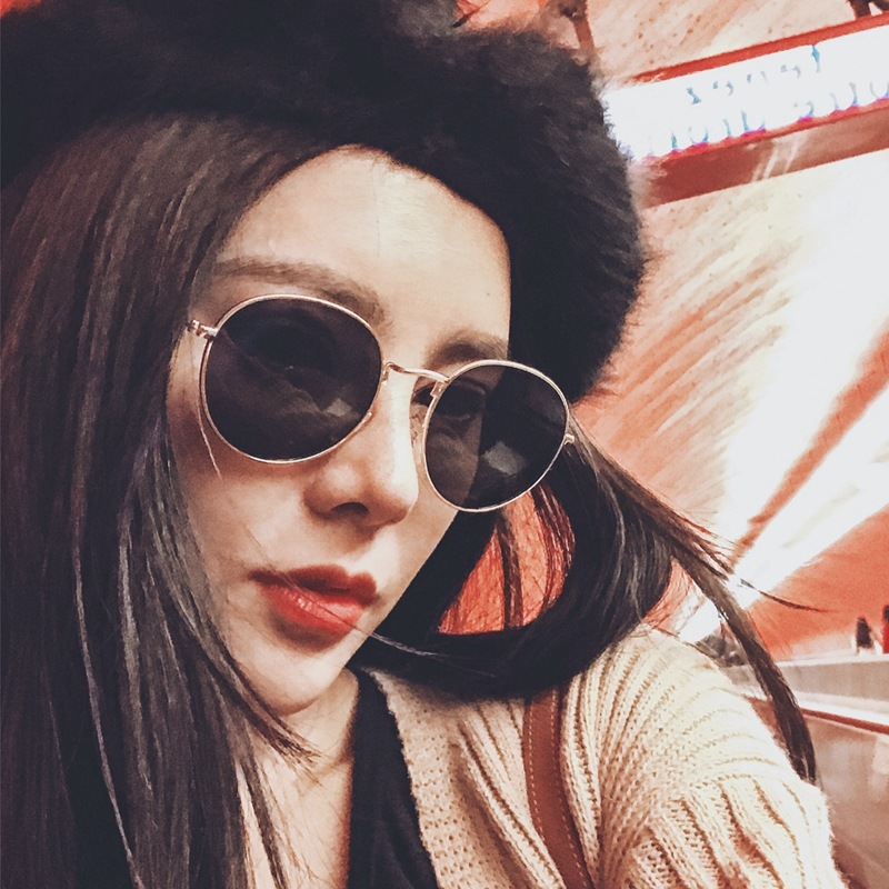 Lunettes De soleil rondes pour femmes, classiques et rétro, en métal, De luxe, De marque, De styliste, 2019