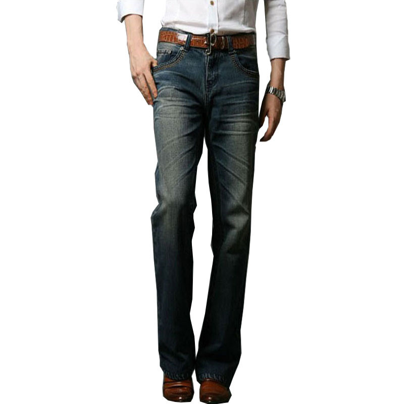 Jeans pour hommes, jeans évasés pour hommes, coupe bootcut, jambe évasée, coupe ample, taille haute, jeans en denim