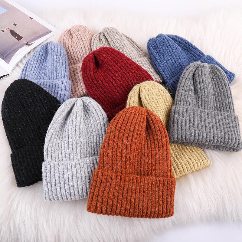 Bonnet avec doublure en laine pour femme, bonnet pour femme, bonnet de ski chaud, bonnet d'extérieur, coréen, mignon, pas cher, hiver