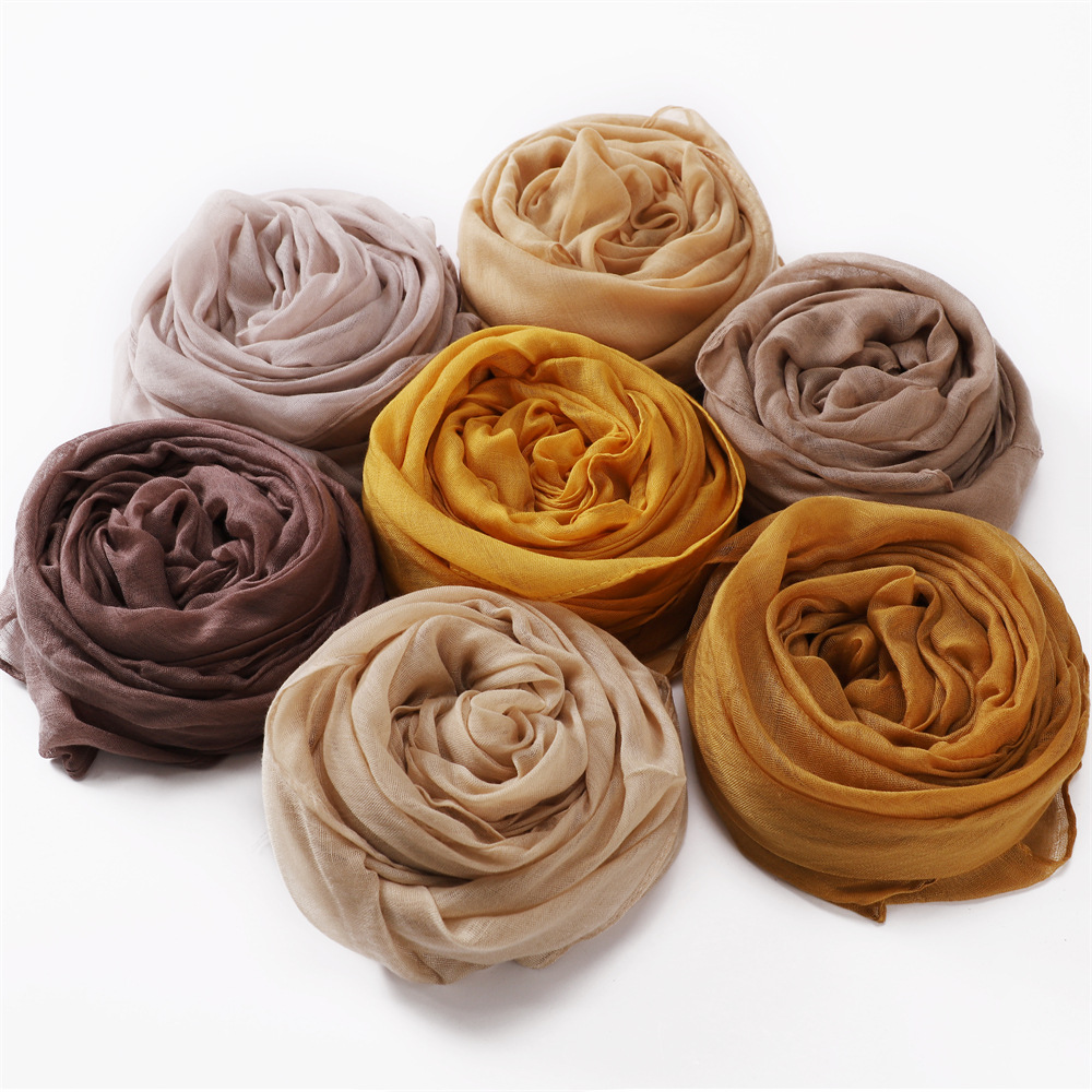Écharpe en Coton et Lin pour Femme et Étudiante, Classique, Solide, Rétro, Doux, Viscose, Châle Rond, Nouvelle Collection Automne