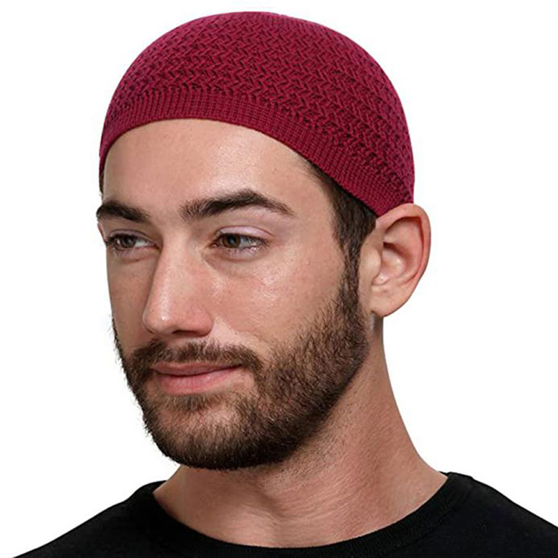 1 pièce Bonnet de prière musulman tricoté d'hiver pour homme, unisexe, respirant, élastique, sans bord, style islamique Ramadan, bonnet juif, bonnet enveloppant pour homme