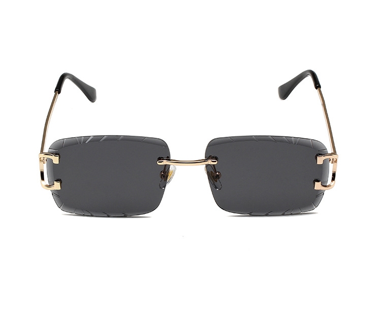 Lunettes carrées sans monture tendance en métal de haute qualité pour hommes et femmes, lunettes de soleil style street shot