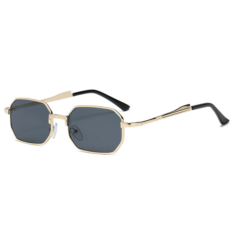 Lunettes de soleil étroites pour hommes, rectangulaires à la mode pour femmes, marque de luxe en métal, lunettes de soleil classiques