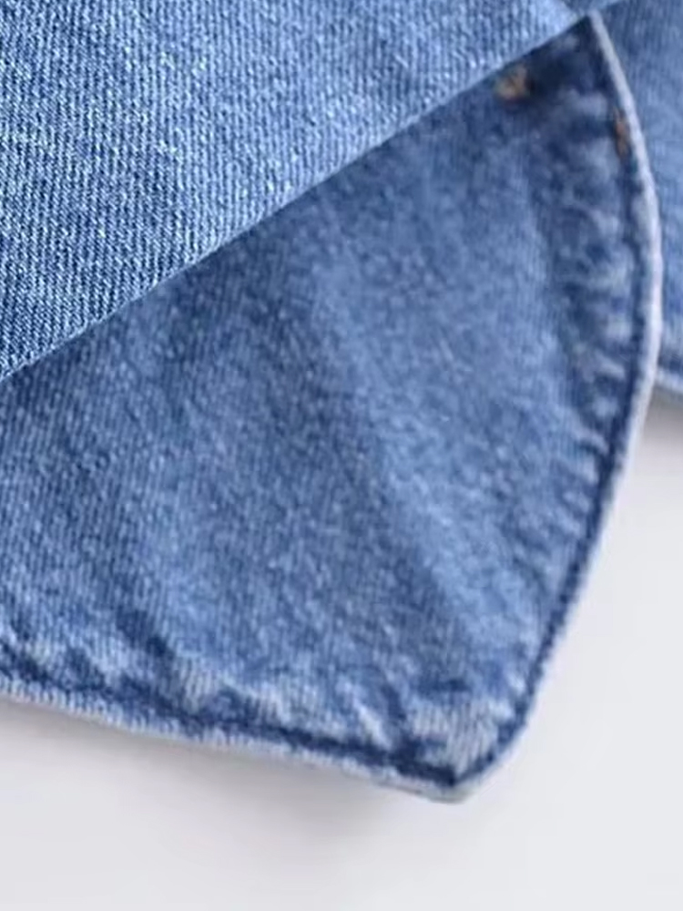 Femmes mode avant bouton Denim gilet Vintage col en V sans manches vêtements de dessus pour femmes Chic gilet hauts