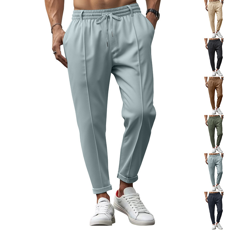 Pantalon de Costume Homme Formel Pantalon Stretch Slim Couleur Unie Décontracté Habillé Longueur Entière Nouvelle Collection Vêtements Homme