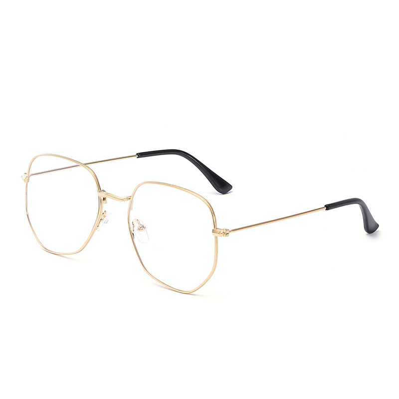 Lunettes de lecture polygonales en métal pour femmes et hommes, monture argentée, verres transparents, légères, lunettes de lecture tendance