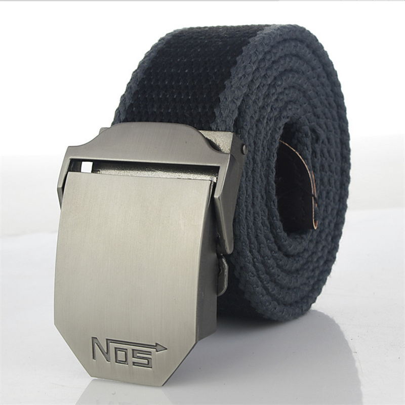 Mode Hommes Toile Ceinture De Luxe Boucle En Métal Jeans Ceintures pour Hommes Ceinture Armée Militaire Tactique Ceintures Mâle Sangle Noir