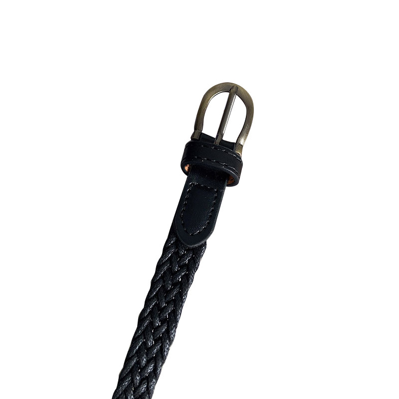 Ceinture fine tissée tendance 1,7x110cm, accessoires vintage pour jeans et robes, ceinture simple à boucle ardillon pour femme, Cinturones Para Mujer