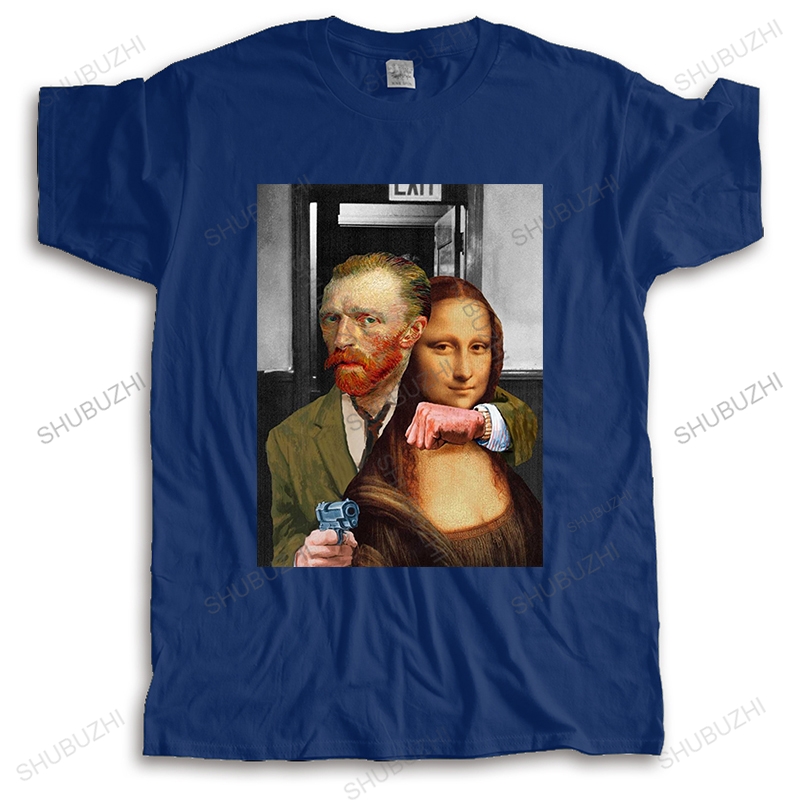 T-shirt manches courtes homme, ample, estival et à la mode, avec des médicaments scopiques, vol Van Gogh Mona Lisa zones me print Teesh343