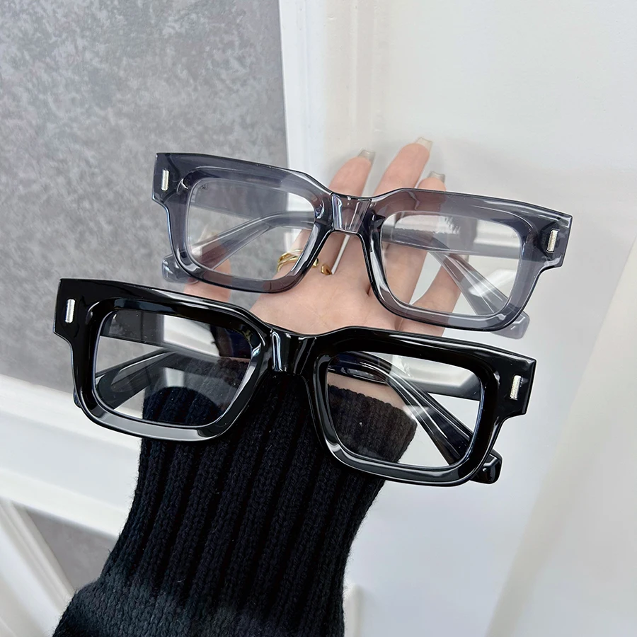Lunettes rectangulaires transparentes pour hommes et femmes, monture de lunettes classique, lunettes élégantes, mode vintage, lentille transparente