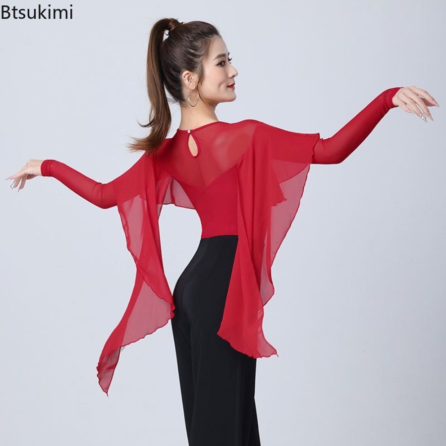 Hauts de danse latine pour femmes, robes de soirée de bal, justaucorps, combinaisons de danse (vals, samba, tango), hauts de danse moderne, costumes d'entraînement