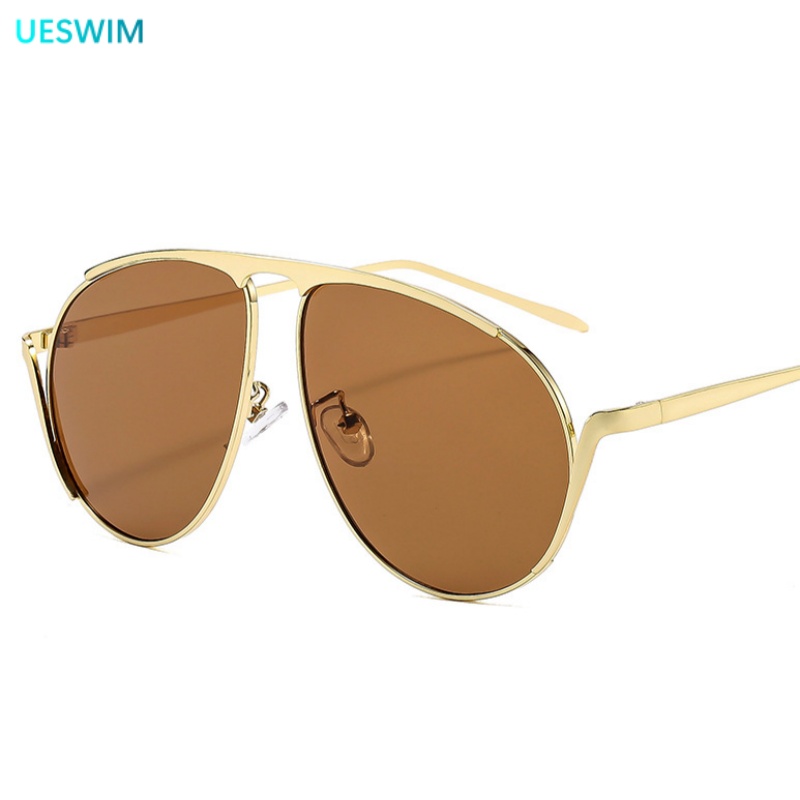 Lunettes de soleil rondes de luxe Anti UV400 Lunettes de mode pour les voyages à la plage - Lunettes de soleil de créateur unisexes