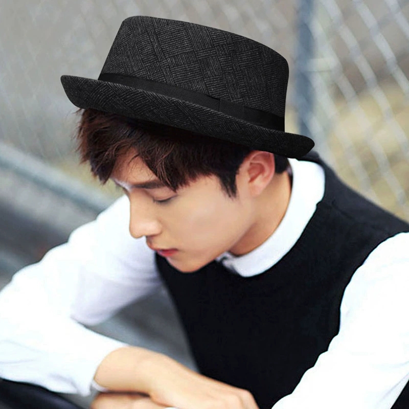 Nouveaux chapeaux d'automne et d'hiver pour hommes, chapeaux jazz rétro britanniques, petits chapeaux à calotte ronde, chapeaux classiques à carreaux pour femmes, style gentleman