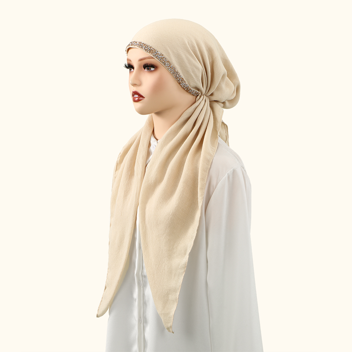 Ramadan musulman Hijab châles Modal écharpe pour femme musulmane Hijabs Wrap dame bandeau décontracté foulard ethnique avec diamant