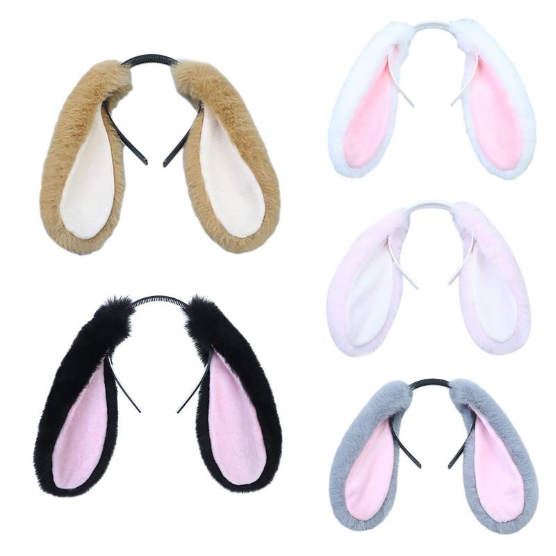 Nouveau mignon lapin oreilles bandeau en peluche lapin cheveux cerceau chapeaux femmes fille Cosplay Costume fourrure cheveux accessoires pour fête de noël