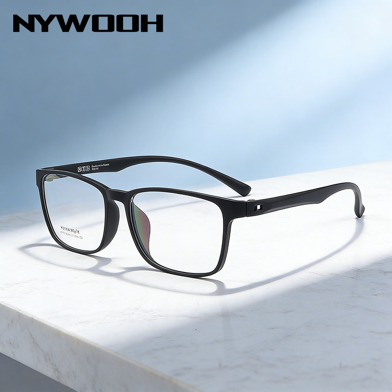 Lunettes carrées surdimensionnées pour grand visage TR90, monture complète, Anti-lumière bleue, lunettes à la mode pour hommes et femmes