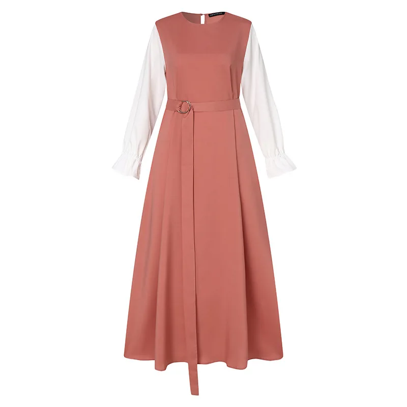 Robe musulmane à manches longues pour femmes, robes de soirée marocaines, patchwork de dubaï, caftan, ramadan, islam, éducatif, arabe, adt abaya, ceinture