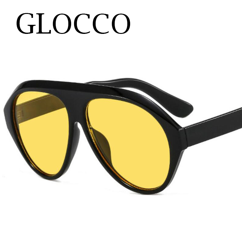 Lunettes de soleil pilote surdimensionnées pour femmes, marque de luxe, Vintage, une pièce, grande monture, pour la conduite en plein air, nuances noires et jaunes, 2025
