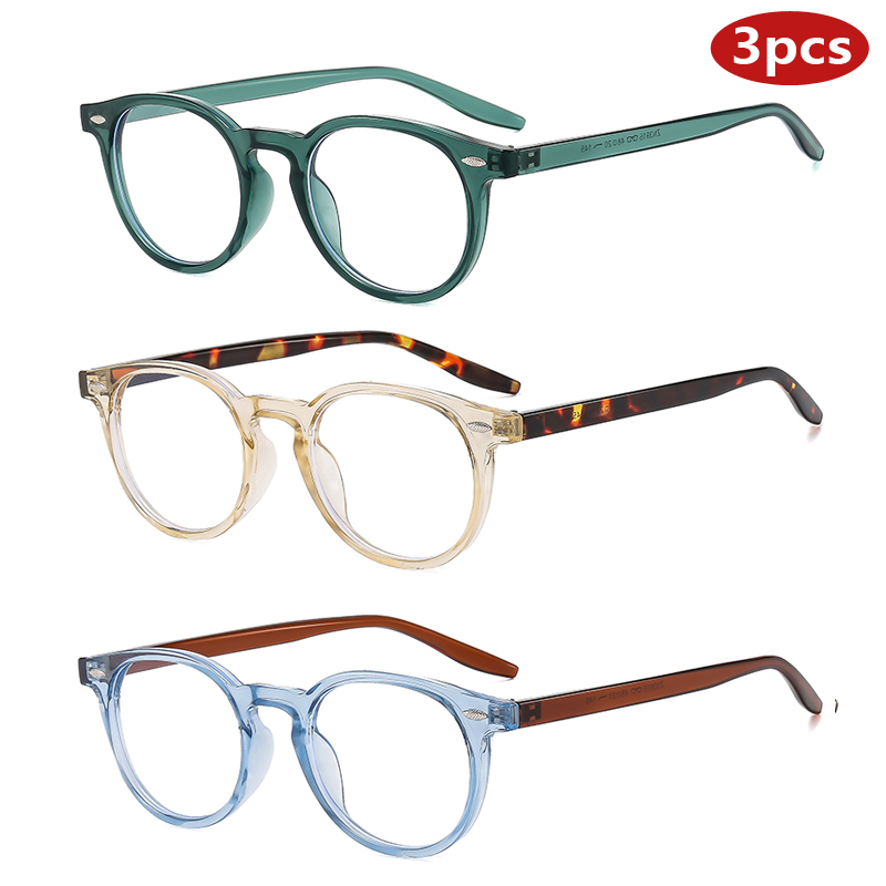 3 pièces Vintage lunettes rondes cadre femmes mode femme conduite lunettes optique Anti-lumière bleue montures de lunettes montures simples 