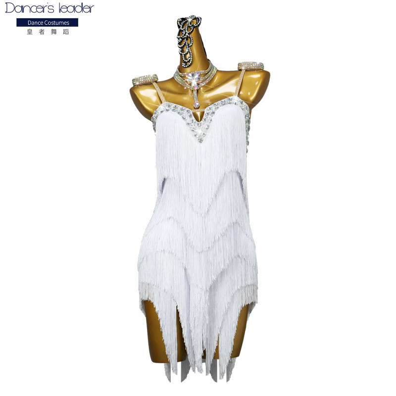 Robe de danse latine à franges irrégulières pour femmes, optique, costume de scène, jupe personnalisée professionnelle, Cha Cha Tango, adulte
