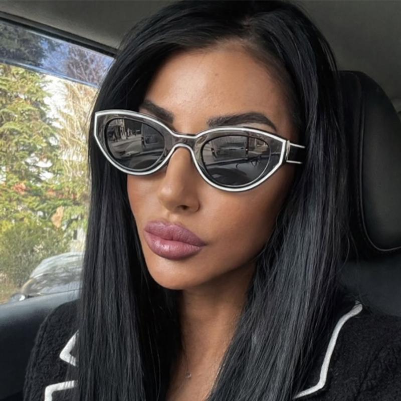 ChimDesign-Lunettes de soleil œil de chat pour hommes et femmes, lunettes de soleil décorées hip-hop, lunettes de fête, design de marque populaire, nouvelle mode