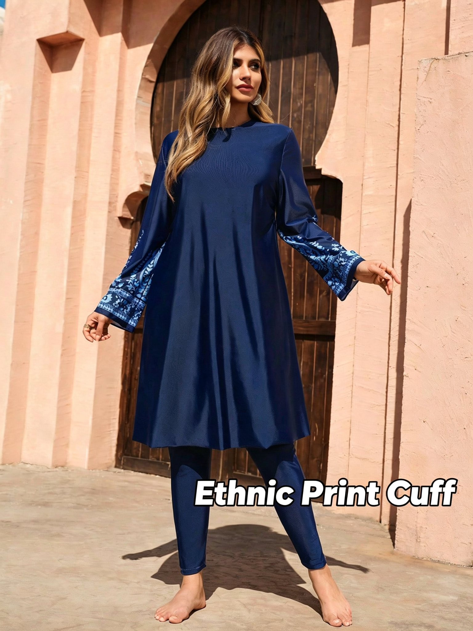 Maillot de bain burkini musulman pour femmes, ensemble 2 pièces à manches longues, couvrance totale, grande taille, séchage rapide, protection UV, tenue de bain modeste
