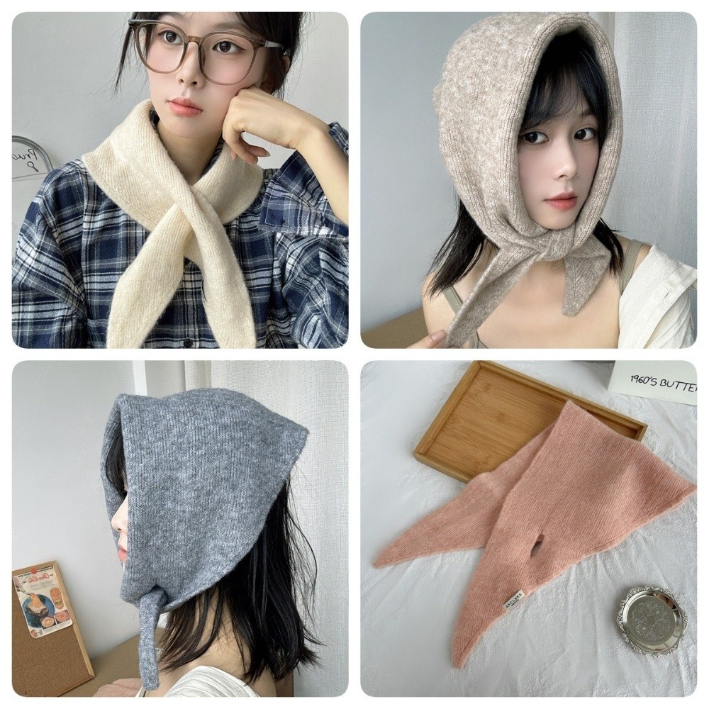 Nouveau coupe-vent cou plus chaud résistant au froid triangulaire tricoté écharpe tricoté chaud foulard cadeau