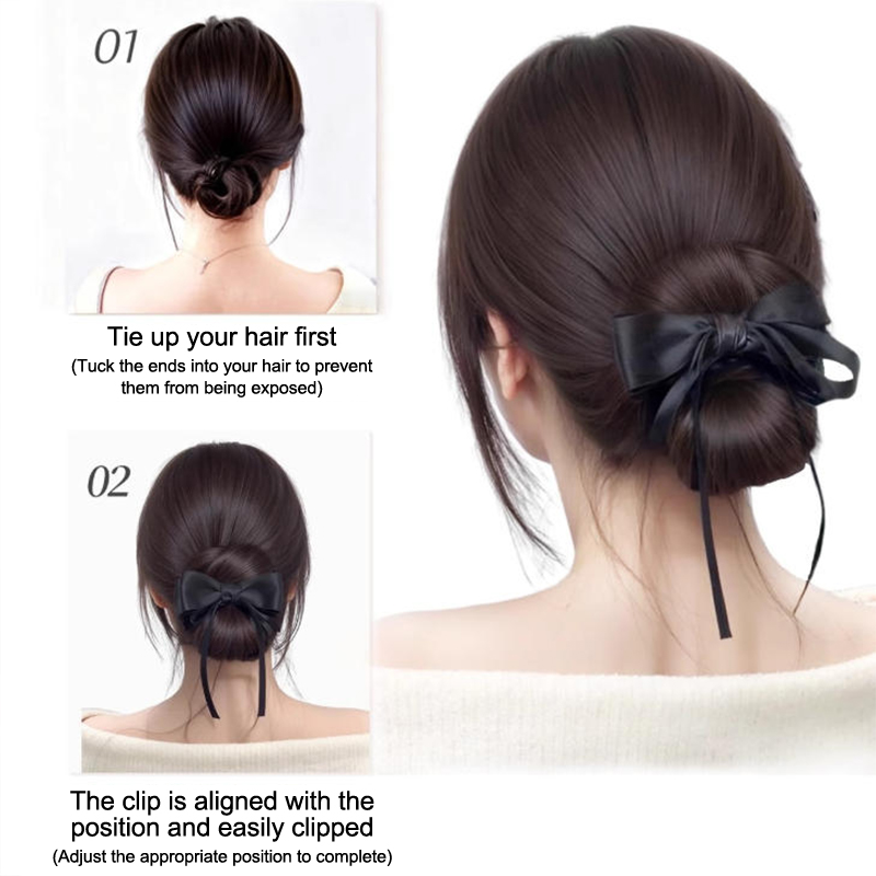 Perruque chignon basse à clipser, postiche chignon désordonné, extension de cheveux lisses pour coiffure relevée sans effort, chignon désordonné synthétique à pince pour femme