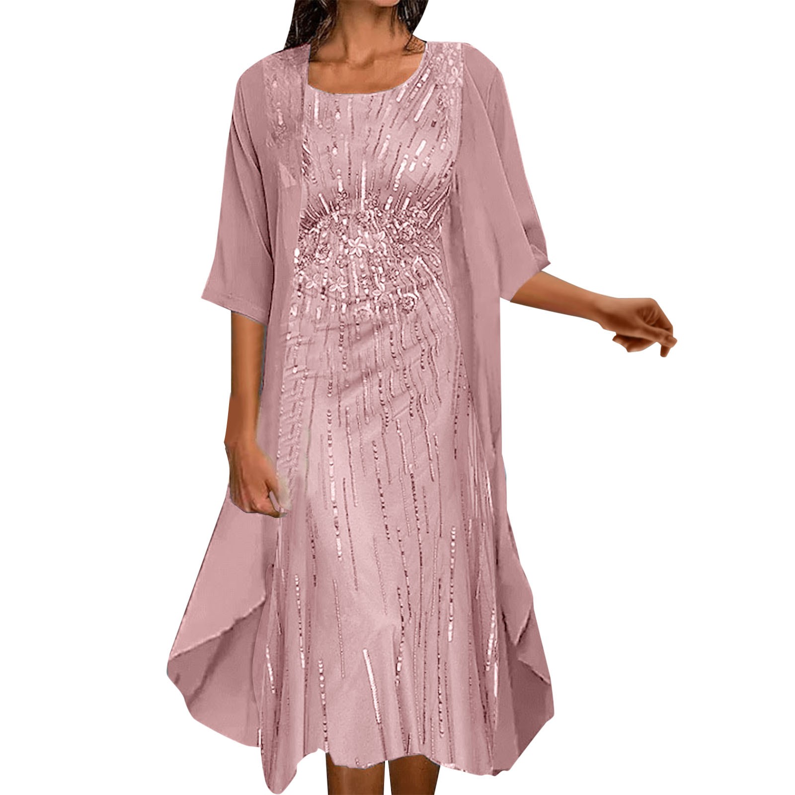 Robe de cocktail longue élégante pour femme, robe vintage en fibre, cardigan en tulle, ensemble deux pièces, tenues d'été