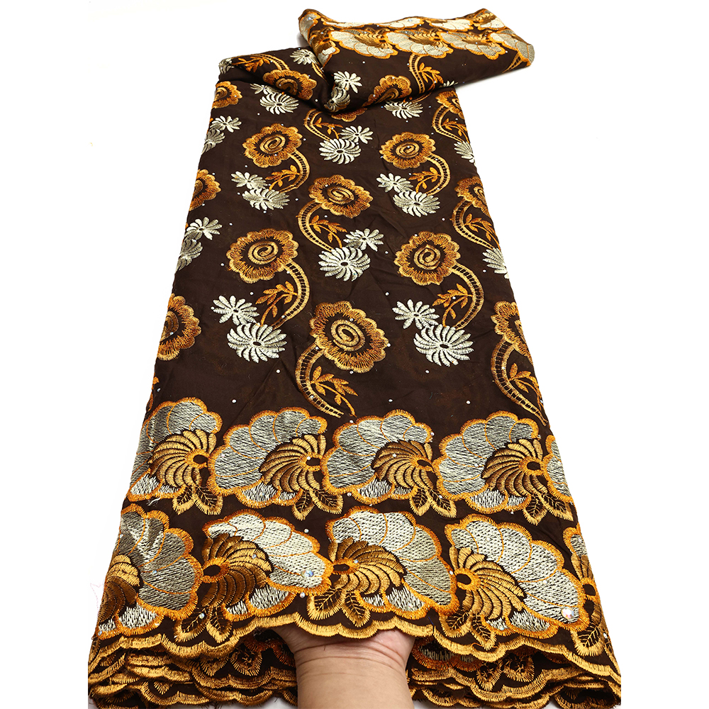 Tissu africain en dentelle de coton 2025, tissu nigérian en dentelle de Voile suisse de haute qualité pour femmes, matériel de fête