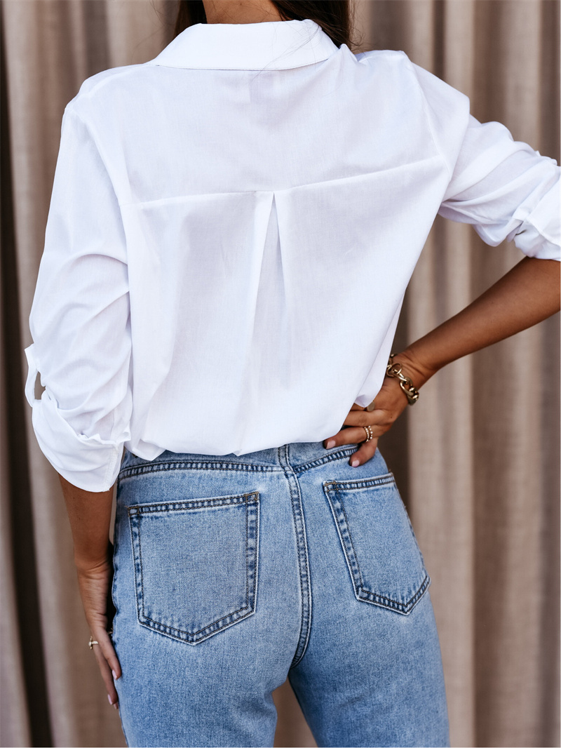 Chemisier à manches longues pour femmes, mode décontractée, chemises blanches, hauts surdimensionnés, chemises amples, Streetwear quotidien, printemps automne