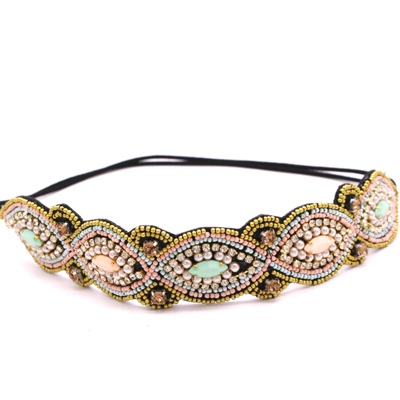 Perles de rocaille ethniques bandeau fait à la main bandeau perlé personnalisé pour femmes et filles accessoires de cheveux