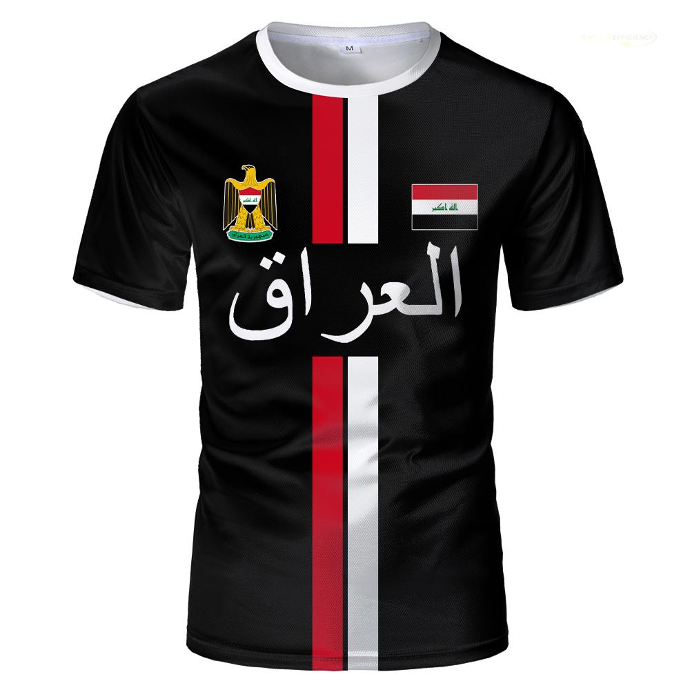 Maillots imprimés style Irak pour hommes et femmes – T-shirts de sport d'été à manches courtes, respirants et à séchage rapide pour le football