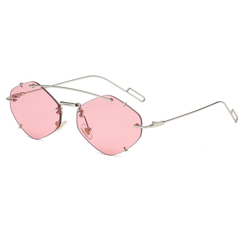 Lunettes de soleil carrées sans monture pour femmes et hommes, lunettes de soleil rétro, lunettes de créateur de marque, nuances de luxe, UV400