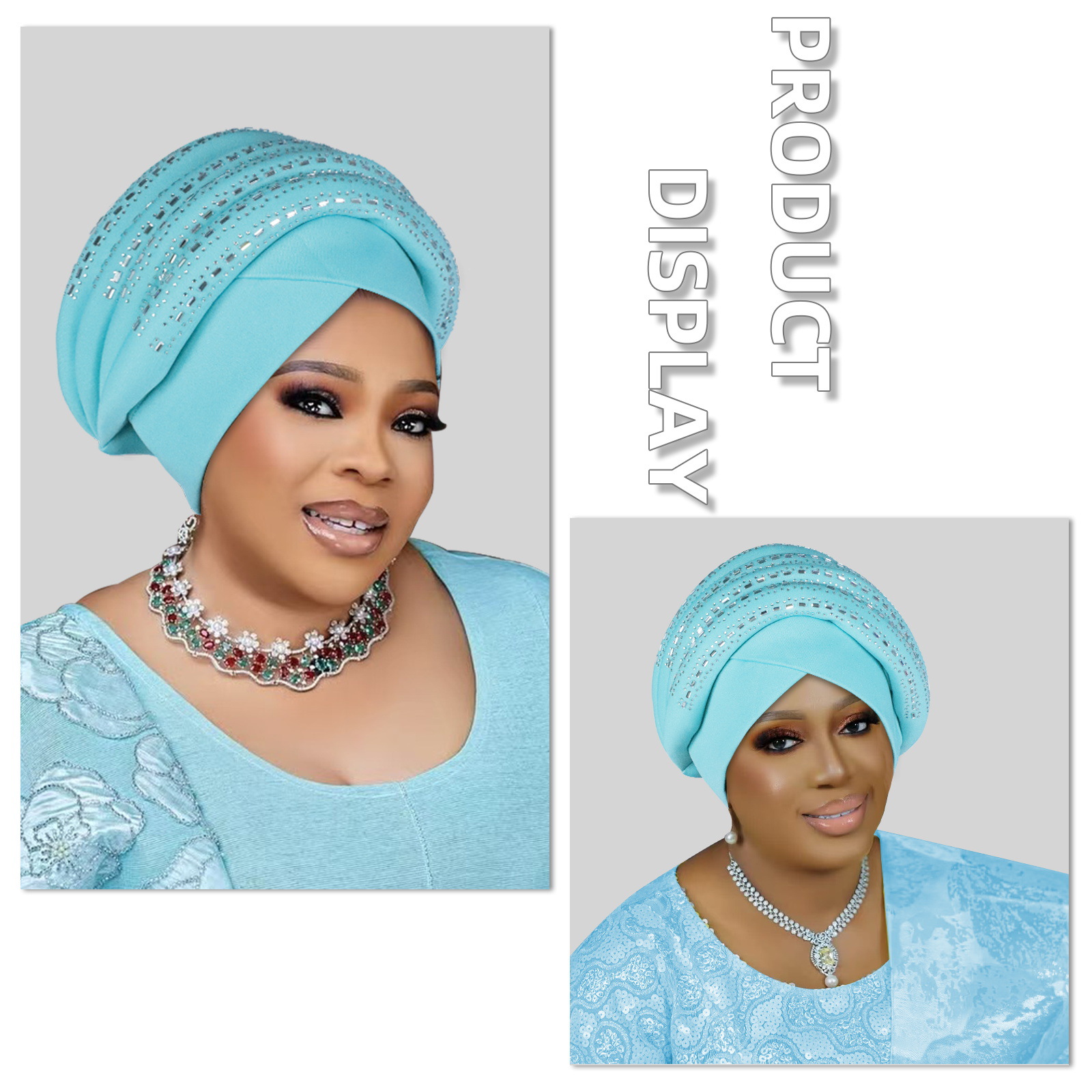 Couvre-chef africain Auto Gele nigérian pour femmes, chapeaux musulmans, turban, hijab, noué, diamants, mode, mariage, sauna, fête