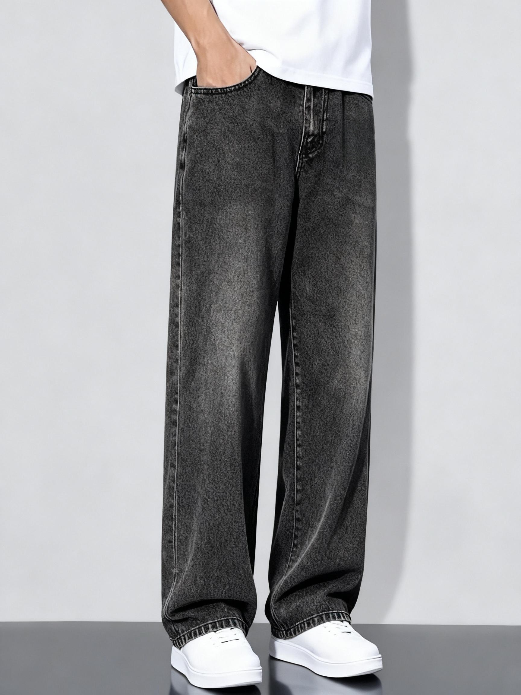 Jean ample à jambe droite pour homme, pantalon en jean durable et lavable pour homme, cadeau parfait pour les petits amis et les maris