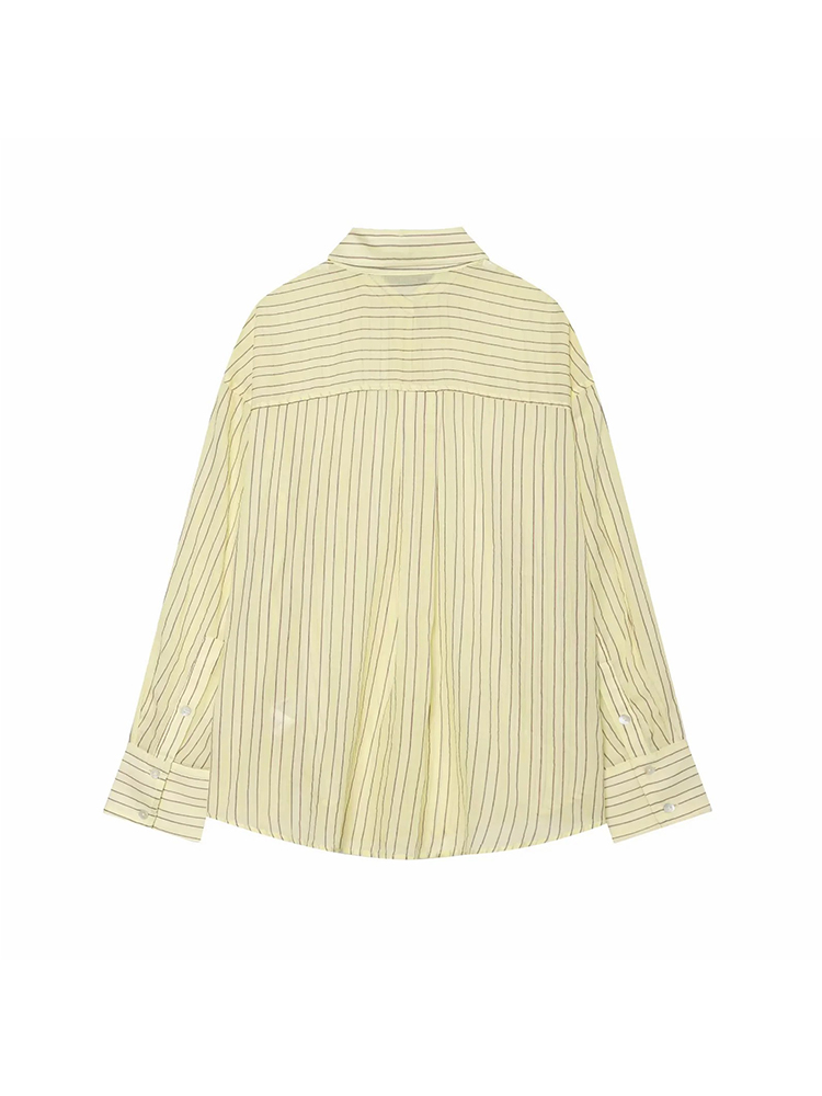 Chemisier décontracté élégant à rayures pour femme, à manches longues, col à revers, simple boutonnage, coupe ample et ajustée, haut pour femme