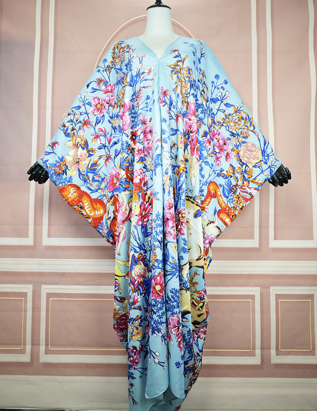 Robe longue à fleurs style Boho pour femmes africaines, tenue de plage, col en v, kaftan, musulman, Ramadan, été
