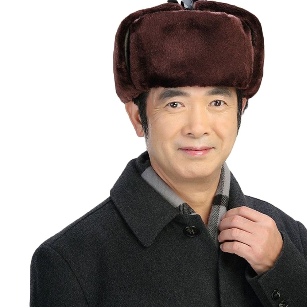 Chapeau d'hiver épais et chaud pour homme et femme, style ushanka, protection contre le vent, protection des oreilles, en fourrure, pour l'extérieur