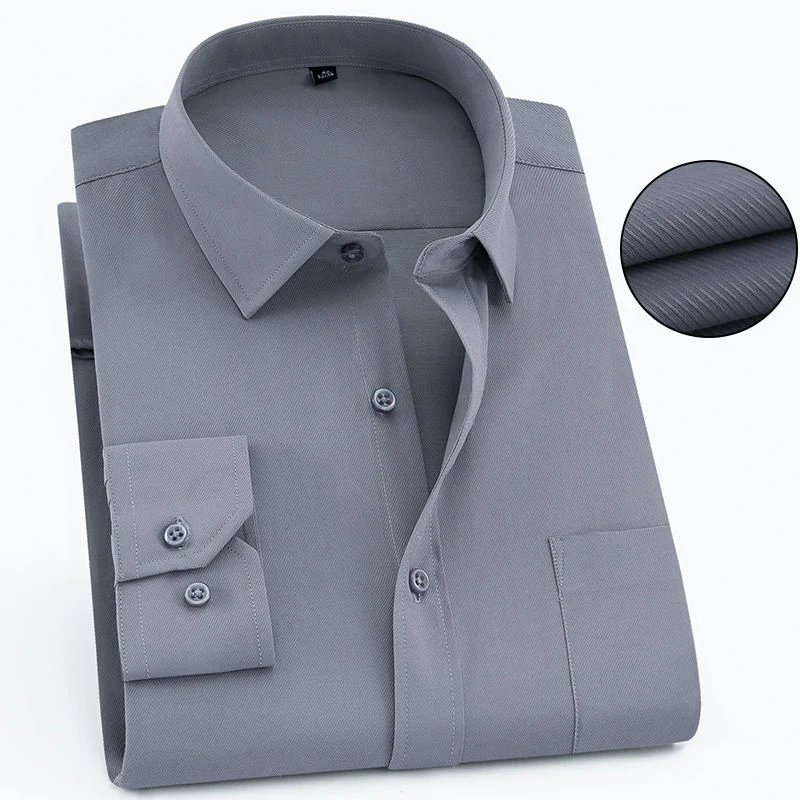 Grande taille 9XL 8XL 7XL hommes d'affaires décontracté à manches longues chemise classique rayé mâle robe sociale fête smoking chemises blanc bleu