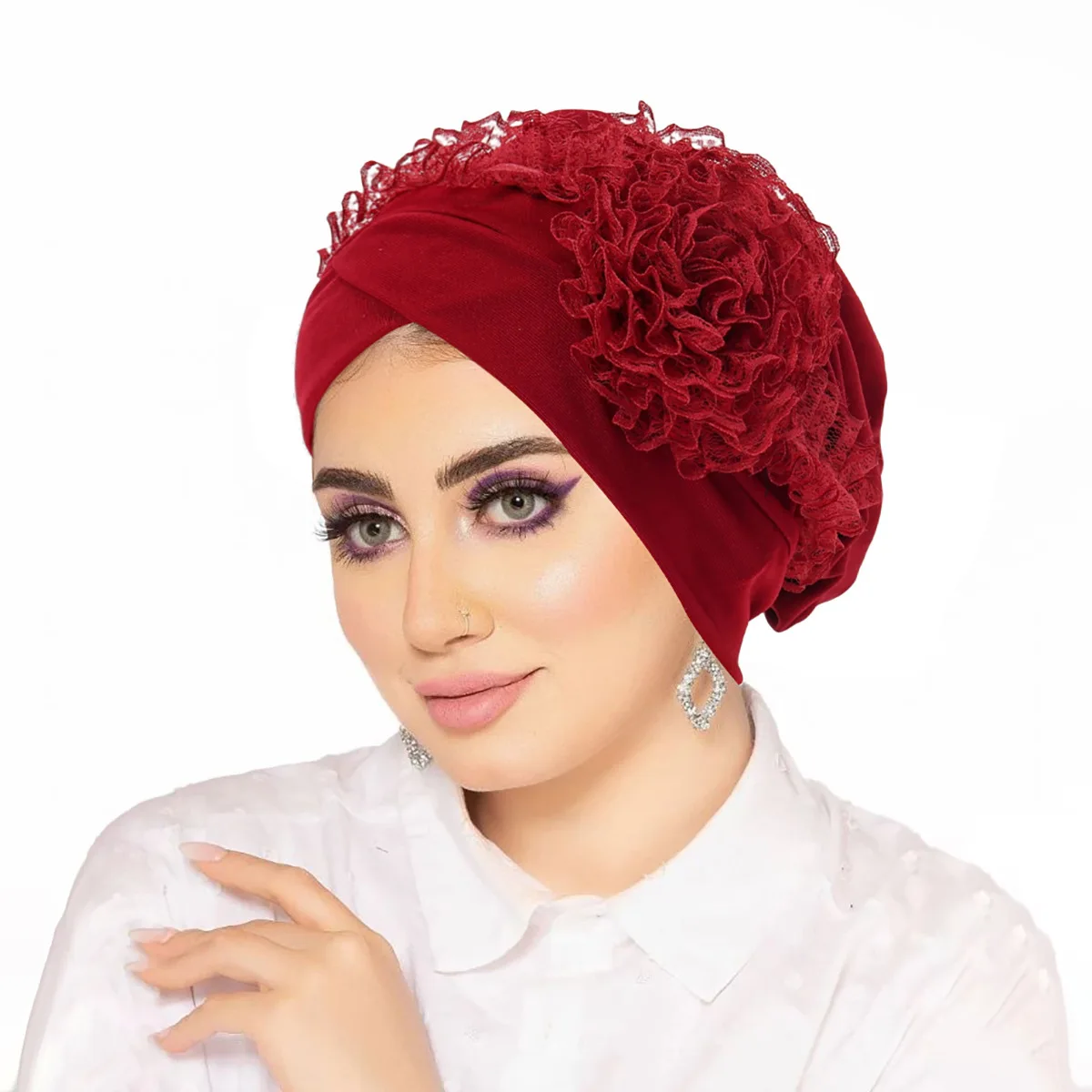 Musulman sous Hijab casquette dentelle fleur Turban chimio casquette chapeau musulman intérieur Hijab islamique Turban chapeaux femme Bonnet accessoires