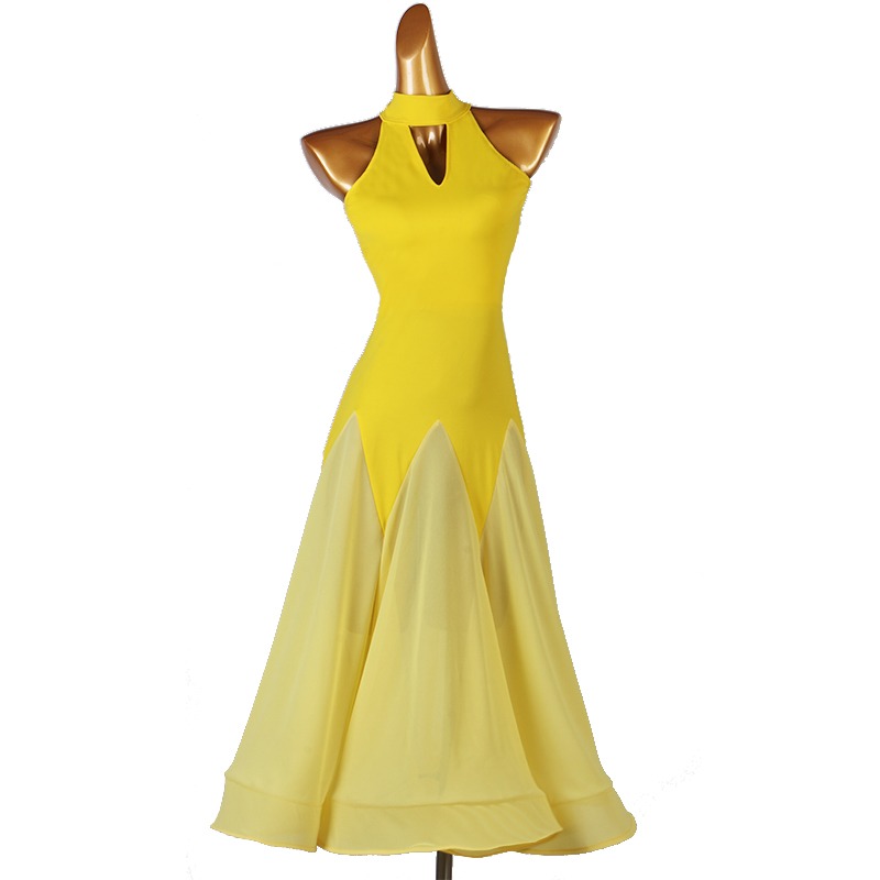 Costumes de spectacle de danse Standard pour femmes, vêtements d'entraînement élégants, robes en gaze corporelle, valse, scène de compétition de Jazz moderne pour adultes